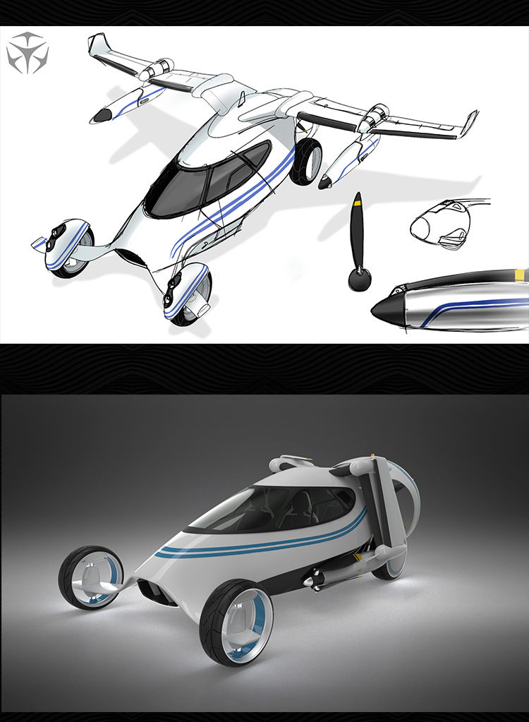 陸空飛行器概念車“犀牛” 3D建模、設(shè)計流程與模型庫開發(fā)